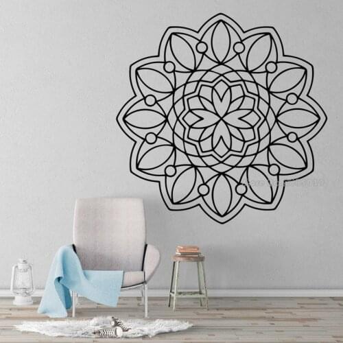 Yoga Sticker Vinyl Mandala Wall Decal Headboard Zen Decor Lotus Flower Mandala Decal Vinyl Bedroom Bohemian Decals LL185