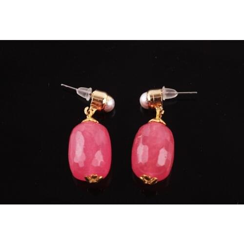 UM US JEWELRY Ruby and Pearl Cubic Zirconia Earrings