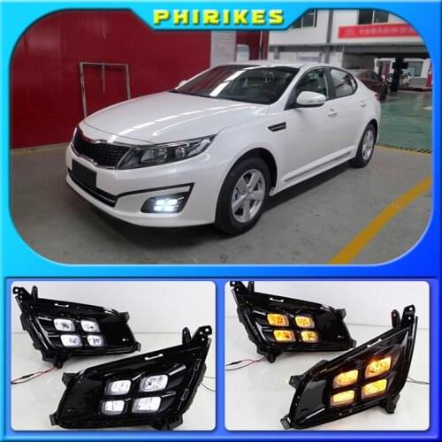 For KIA Optima K5 2010 2011 2012 1 Pair Car Daytime Running Light Single Color LED Daylight Fog Lamp DRL Car Styling