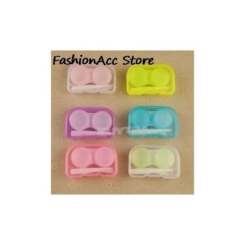 1Pc Transparent Pocket Plastic Contact Lens Case Travel Kit Easy Take Container Holder Random Color