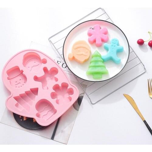 1pcs Christmas House Glove Snowman Baking Cake Chocolate Mold 3d Christmas House Silicone Mold Plaster Mold