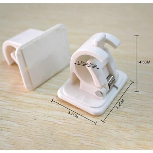 White Curtain Hanging Rod Clip Wall Sticker Curtain Hang Rack Hooks Fixing Rod Shower Curtain Rod Fixed Clip Accessoires New