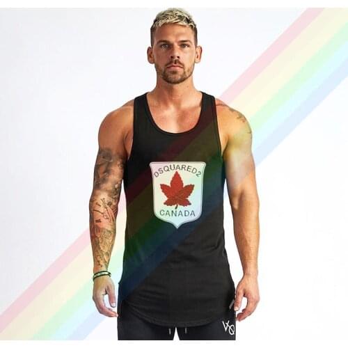2021 DSQ2 Carved Red Maple Leaves Logo Summer Soft Custom Sleeveless Design Your Own Vest Cotton Mens Muscle Tee Tank Top Shirt