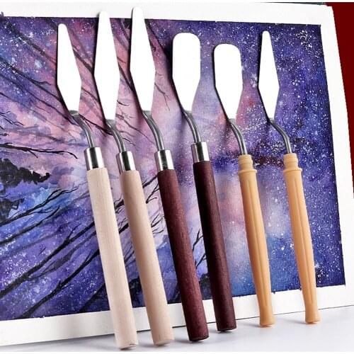 7Pcs/Set Stainless Steel Oil Painting Knives Artist Crafts Spatula Palette Knife Oil Painting Mixing Knife Scraper Art Tools