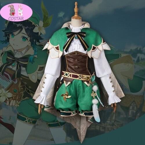 Anime! Genshin Impact Venti Mondstadt Wind God Game Suit Lovely Uniform Cosplay Costume Halloween Party Women Outfit XS-XXL NEW