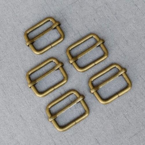 Bronze 20 pieces 25mm Metal Heavy Duty Thickness Shoulder Leather Bag Strap Belt Adjust Tri-glide Pin Buckle Slider