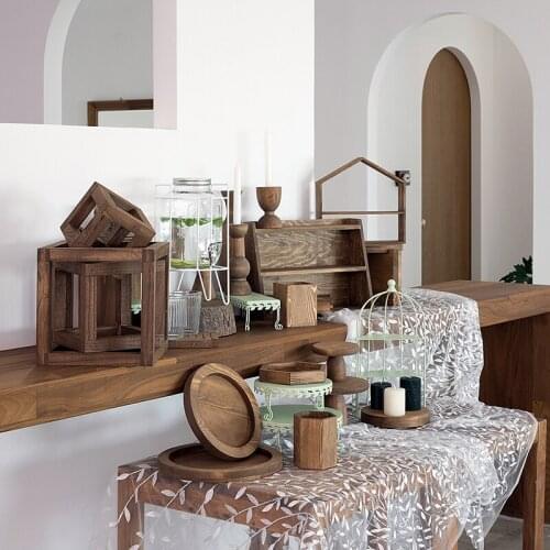 Log Wood Baking Bread Coffee Shop Cake Stands Wooden Cupcake Plates Bread Tray for Lawn Wedding Decor Dinnerware Bakeware