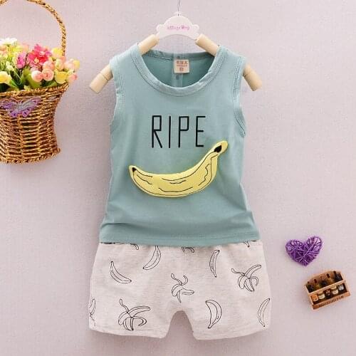 Children Boys Girls Clothing Sets Kids Vest T Shirt + Shorts Pants 2Pcs Baby Boy Sets Boys cartoon Clothes Suits cotton sets
