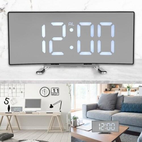 7 Inch Electronic Digital Alarm Clock Noiseless Design LED Large Display For Kids Bedroom Large Number Table Clock