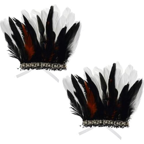 Halloween Cosplay Costume Shoulder Badges Gothic Punk Feather Epaulets Retro Ribbon Ties Shoulder Shrug Cape for Party Role Play
