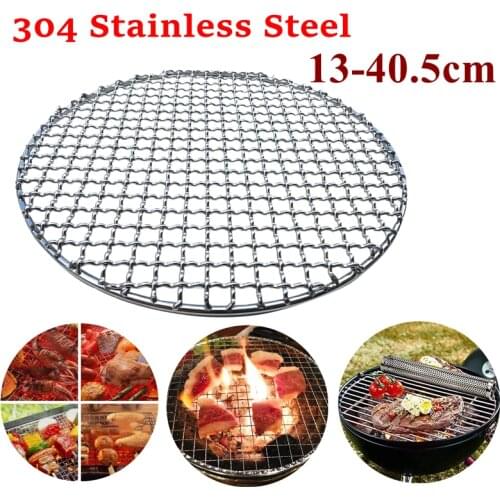 304 Stainless Steel Round BBQ Grill Wire Mesh Home Roast Nets Bacon Grill Tool Iron Net Non-stick Barbecue Accessories Mat Grid