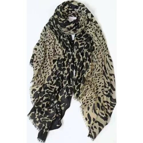 2021 Hotsale Cotton Leopard Pattern Fringe Scarf Shawls Wrap Hijab 10pcs/lot