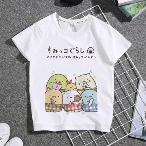 Hot Selling Kawaii Cartoon Cute Sumikko Gurashi Clothes Kids T-shirt Unisex Tops Tee Summer Children O Neck White T-shirts 24572
