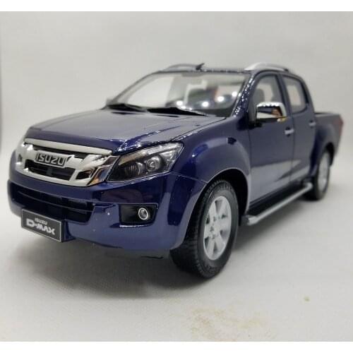1:18 Diecast Model for ISUZU D-MAX Blue Pickup Alloy Toy Car Miniature Collection Gifts D MAX DMAX Truck