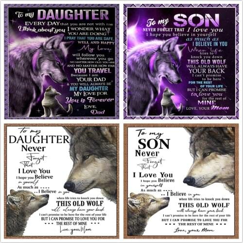 Cartoon Throw Blankets For To My Daughter/Son Letter 3d Print On Demand Warm Blanket Christmas Gift Home Textiles Best Thicken