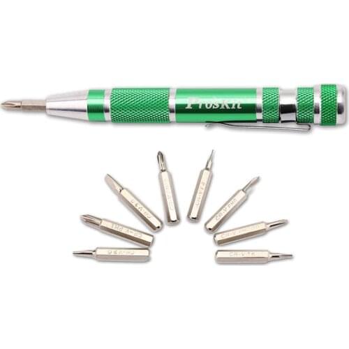 Proskit SD-9814 9in1 precision screwdriver set T6 T5 T4 Phillips000, 00, 0,1 Slotted2.0, 3.0 aluminum alloy handle repair tool