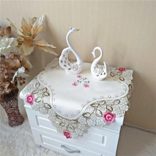 New Table Place Mat Pad Cloth Embroidery Cup Mug Coffee Tea Doily Drink Coaster Christmas Decoration Dinner Party Kitchen