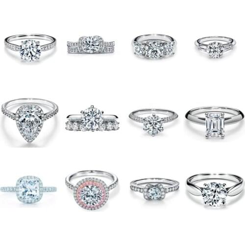 Original 925 Sterling Silver Classic Tif Ring with Original Engraving Fashion Elegant Ring Ladies Jewelry Gift Free Shipping