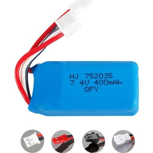 2S 7.4V 400mAh rechargeable Lipo Battery XH2.54/JST/PH2.0/SM Plug For RC DM007 Airplane Quadcopter Drone Helicopter RC Toy Parts