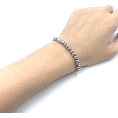 4MM Polished Bead Bracelets Stainless Steel Bracelet For Women New Style Charm Jewelry Gifts USENSET