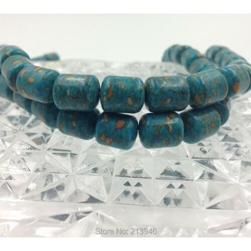 10*12MM 62PCS/pack blue cylindrical Natural Stone Loose Bead Semi-precious Jewelry Beads