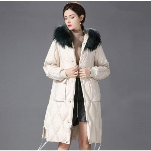 Down jacket women hooded long winter coat female clothes 2020 raccoon fur collar Korean parka chaqueta Mujer my1571