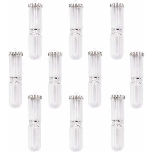 4 pieces Hourglass Shaped Small Glass Bottle Mini Sandy Clock Glass Vial Pendant Necklace Charms (44x10mm Silver)