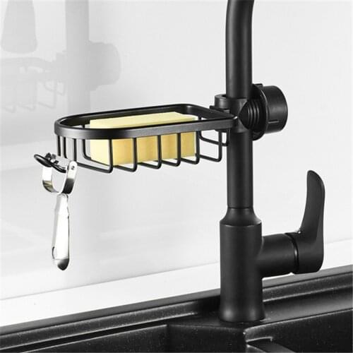 2021 Bathroom Shelf Black Shower Storage Basket Storage Rack Adjustable Faucet White Shower Storage Holder Basket Kitchen Rack
