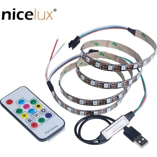 TV Computer Backround Pixel LED Strip Light Dream Color WS2812B Backlight IC Control RGB Chasing Lighting with USB 5V Controller