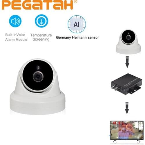 2MP1080P thermal camera intelligent fever detection alarm temperature recognition security camera and 4K to HDMI video converter