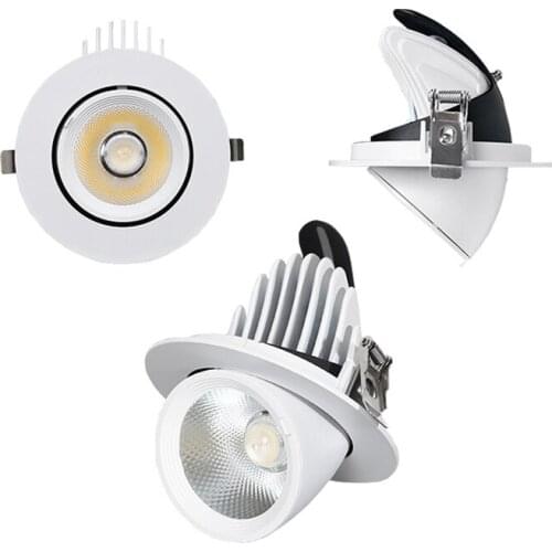 LED Recessed Downlight 12W 20W 30W 40W COB Ceiling Trunk Light 360 Degree Indoor Lighting
