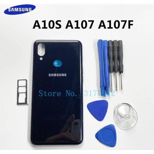 Battery Door Back Cover Rear Case Housing With SIM Card Tray Replacement Repair Parts For Samsung Galaxy A10S A107 A107F + Tools
