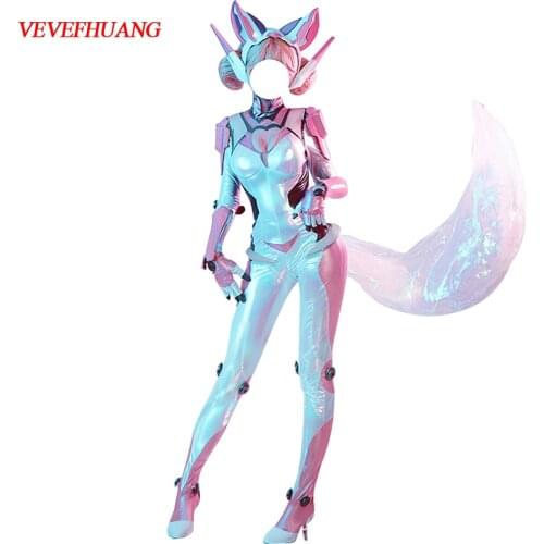 VEVEFHUANG King Of Glory New Skin Daji Fox Sexy Tights Jumpsuit Lovely Cosplay Women Outfit Halloween Costume Christmas Party