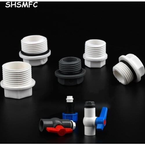 5-50Pcs 1/2" 3/4" 1'' Inch White PVC Male Thread Pipe Plug Micro thread End Caps Garden Irrigation Aquarium Adapter