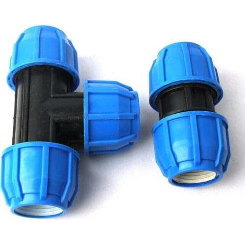 2pcs 40mm 50mm PE Water Pipe Connectors Agricultural Irrigation Greenfouse Garden Water Supply System Tee Connectors Quick Joint