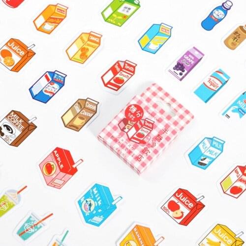 45 pcs/box Semi-sugar cold drink shop series Decorative Stationery Planner Stickers Scrapbooking DIY Diary Album Stick Lable