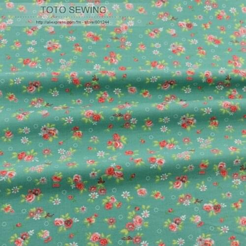 50cmx160cm/piece blue green flower cotton fabric twill clothing home textile patchwork quilting dress sewing bedding tilda