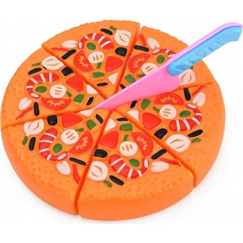 6Pcs Kids Cutting Pizza Pretend Play Toys Plastic Cook Food Educational Toys Simulation Food Kitchen for Baby Children 16*2.5 cm