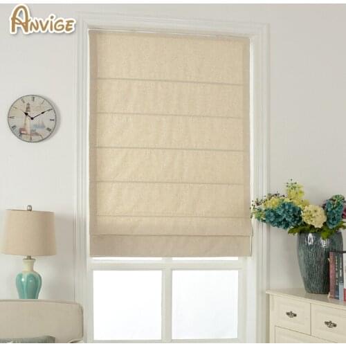 Anvige New Cotton/Linen Fabric Window Treatment Light Filter/Blackout Curtains Roman Shade Custom Made Blinds