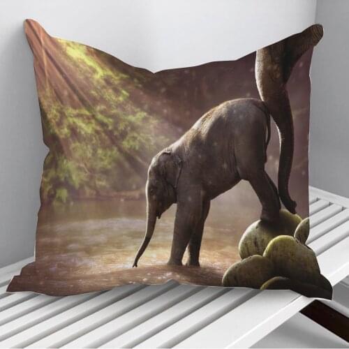 Baby Cute Elephant Throw Pillows Cushion Cover On Sofa Home Decor 45*45cm 40*40cm Gift Pillowcase Cojines Dropshipping