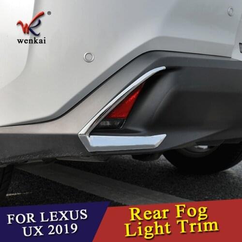 For Lexus UX ZA10 UX200 UX250h 2018 2019 ABS Chrome Rear Fog Lights Frame Cover Trim 2PCS Car Styling Accessories