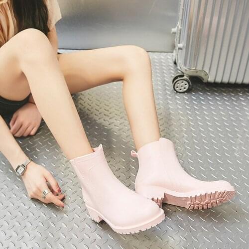 2021 New Low-heeled PVC Classic Non-slip Waterproof Wild Casual Comfortable Fashion Trend Daily Female Rain Boots Three Colors