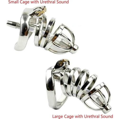 Stainless Steel Cock Cage CAUGHT IN HER WEB METAL CHASTITY CAGE 2.76 INCHES LONG