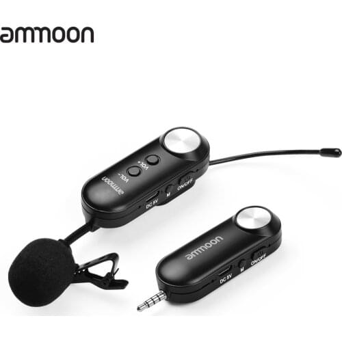 Ammoon U260 Mobile Phone Version UHF Multi-Purpose Wireless Microphone Lavalier Lapel Condenser Microphone Transmitter Receiver