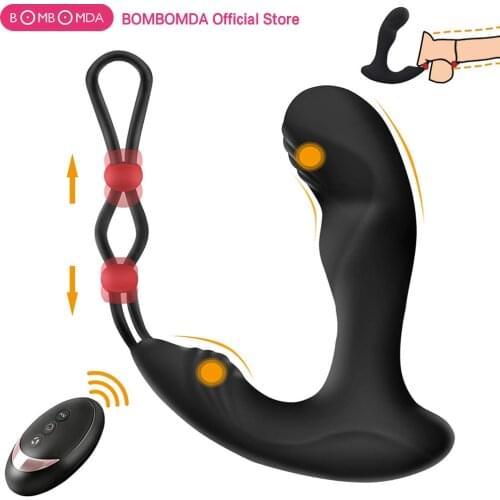 Male Sex Toy Prostata Massager for Man 10 Speeds Wireless Remote Control Cork Anal Butt Plug Delay Ejaculation Ring USB Charging