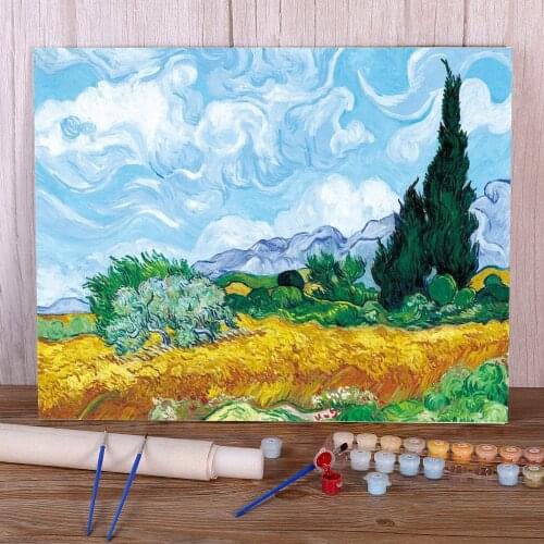 Landscape Van Gogh Paint By Numbers Complete Kit Acrylic Paints 40*50 Boards By Numbers Loft Picture Crafts Drawing