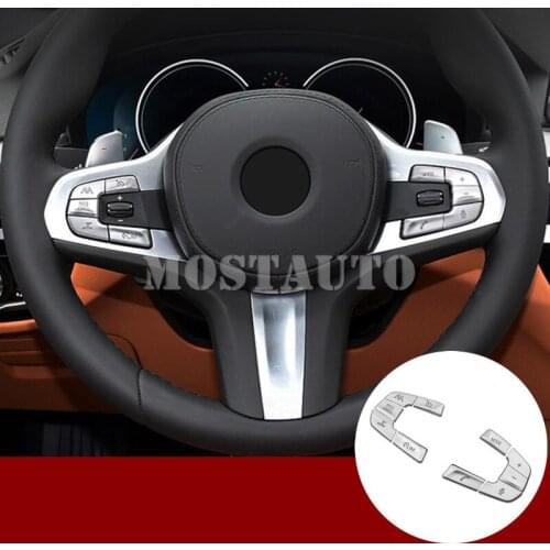 For BMW 5 Series G30 G31 Inner Steering Wheel Button Trim Cover 2017-2020 9pcs Car Accessories Interior Car Decor Car Trim