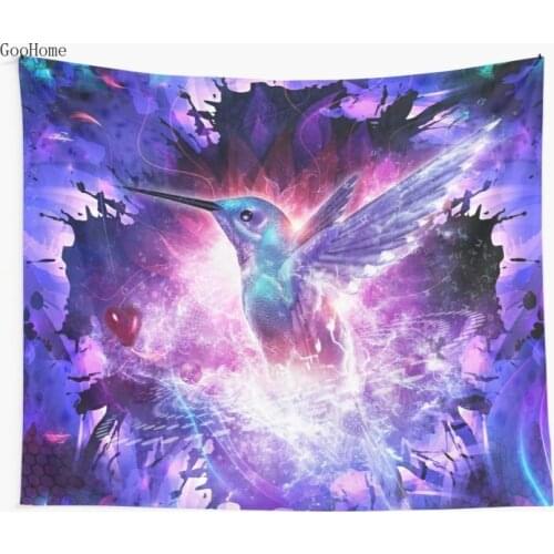 Hummingbird Love Wall Tapestry Cover Beach Towel Throw Blanket Picnic Yoga Mat Home Decoration