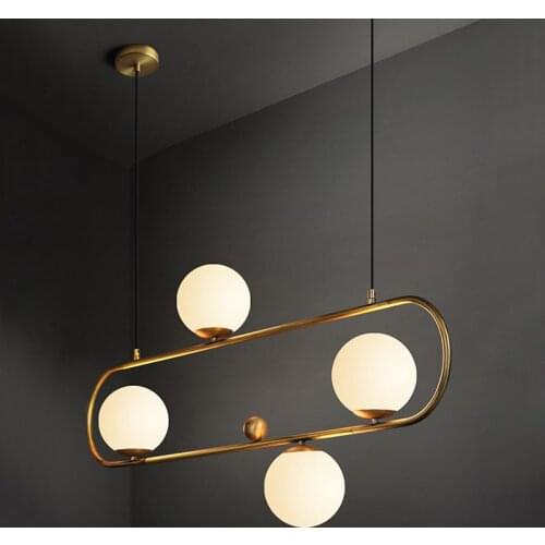 NEW Nordic magic chandelier postmodern personality creative bedroom bar restaurant glass ball E27 LED chandelier Golden black