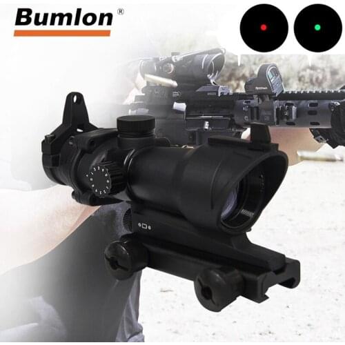 ACOG 1X32 Red Green Dot Sight Optical Rifle Scopes 5 level control Red Dot Scope Hunting Scopes With 20mm Rail for Airsoft Gun